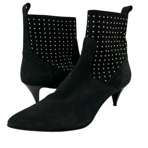 Zara Black Heeled Boots with Silver Studs